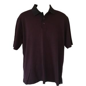 Kenneth Roberts men’s polo short sleeves blue & purple stripes. Size large